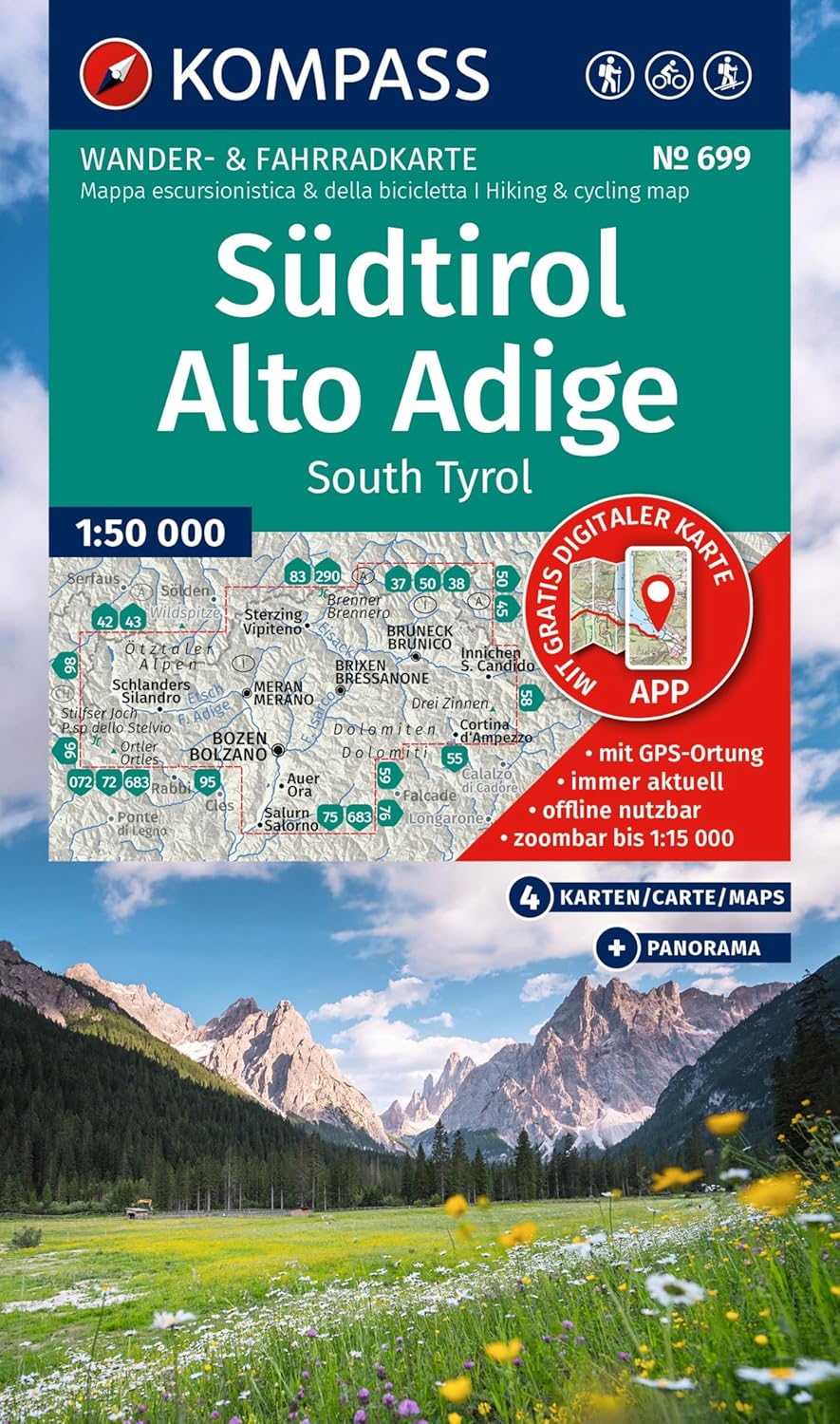 Wandelkaart 699 Südtirol - Alto Adige | Kompass