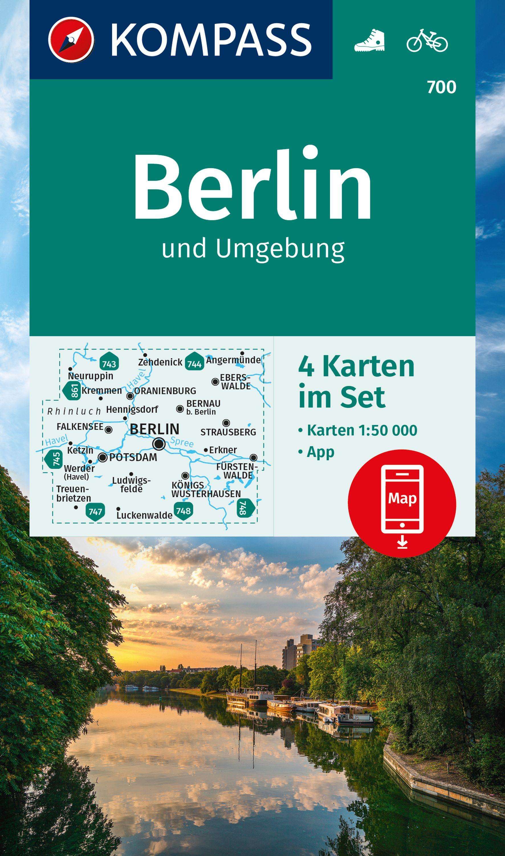 Online bestellen: Wandelkaart 700 Berlin und Umgebung | Kompass