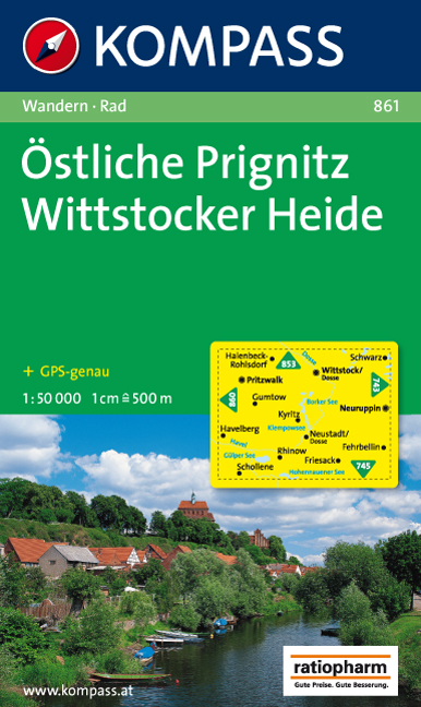 Online bestellen: Wandelkaart 861 Östliche Prignitz - Wittstocker Heide | Kompass