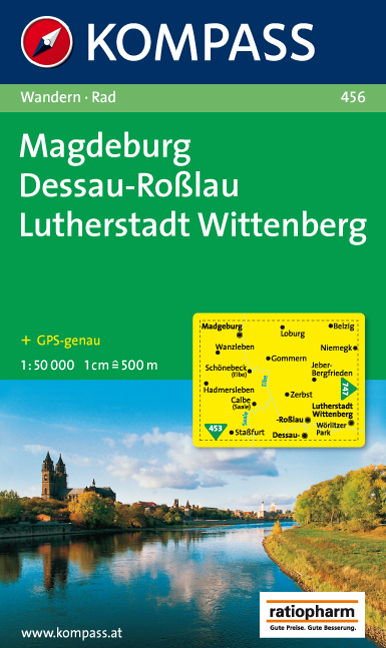 Online bestellen: Wandelkaart 456 Magdeburg - Dessau - Lutherstadt Wittenberg | Kompass