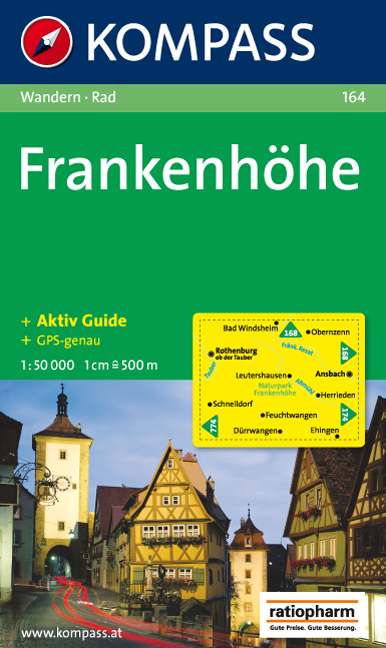 Online bestellen: Wandelkaart 164 Frankenhöhe | Kompass