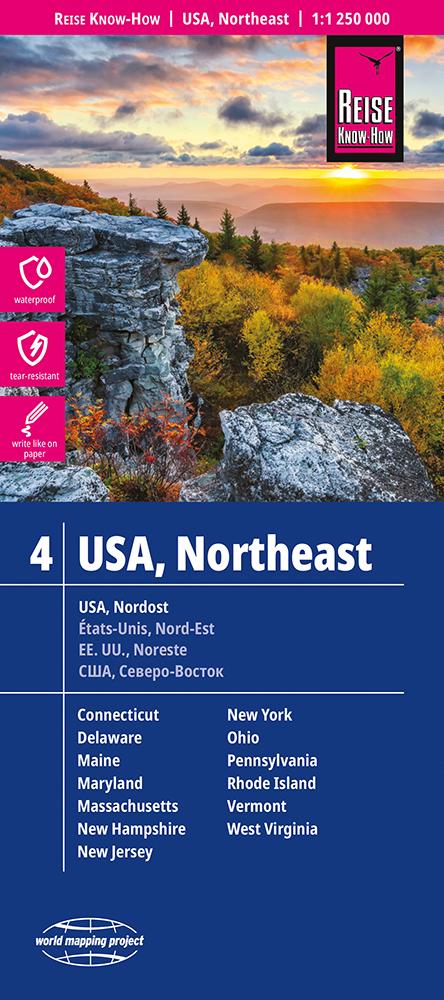 Online bestellen: Wegenkaart - landkaart 04 USA Noord-Oost | Reise Know-How Verlag