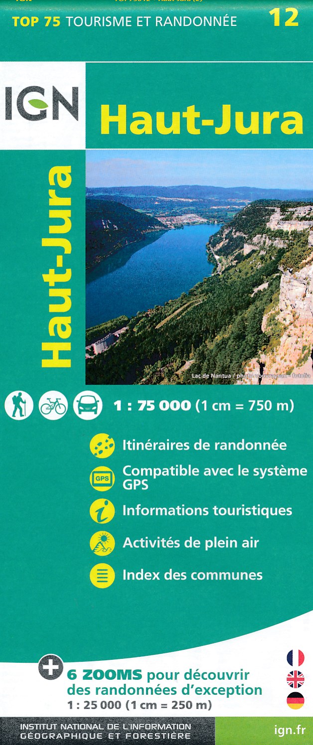 Online bestellen: Fietskaart - Wandelkaart 12 Parc naturel régional Haut-Jura | IGN - Institut Géographique National
