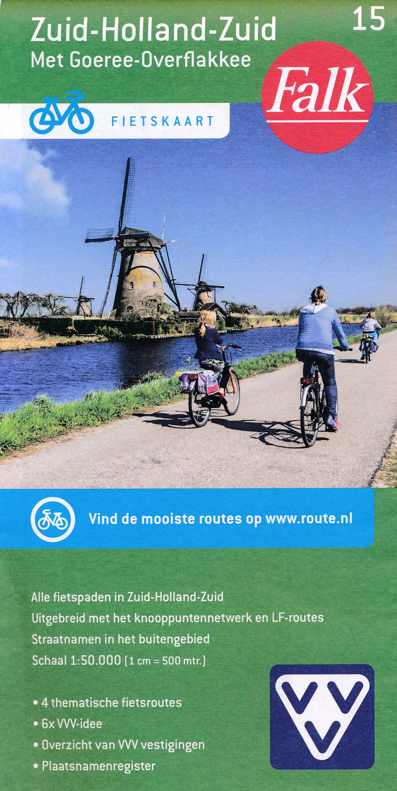 Online bestellen: Fietskaart 15 Zuid-Holland-Zuid met Goeree-Overflakkee | Falk
