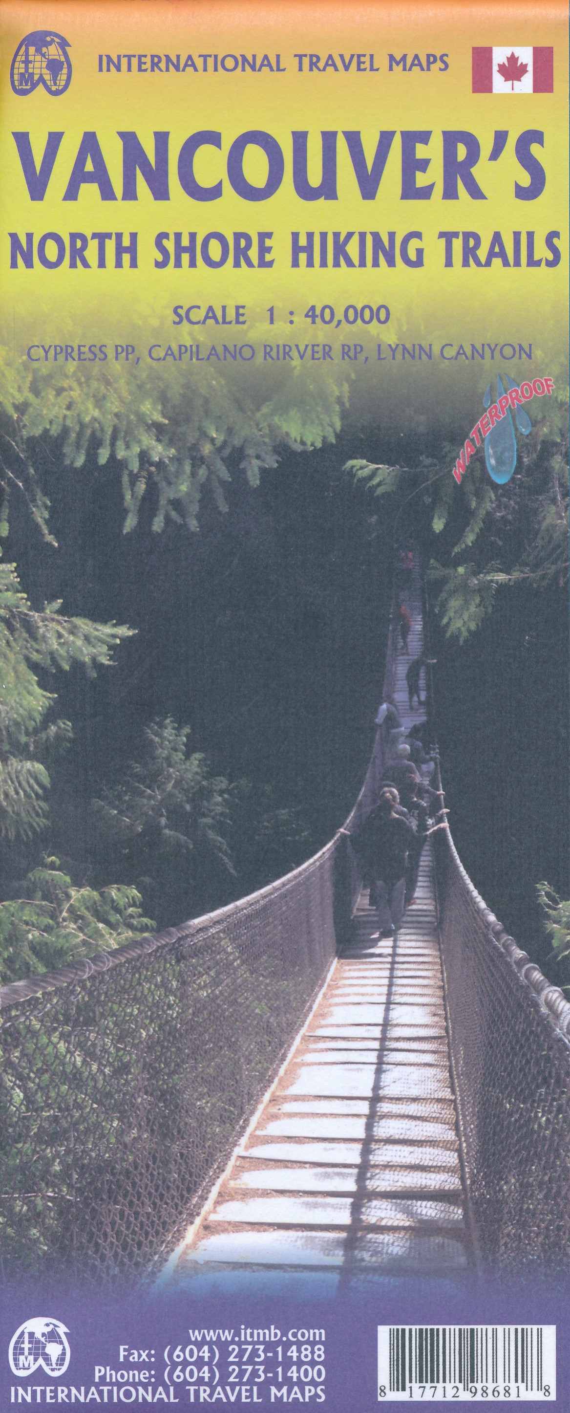 Online bestellen: Wegenkaart - landkaart Vancouver's North Shore Hiking Trails - Fraser Valley | ITMB