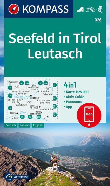 Online bestellen: Wandelkaart 026 Seefeld in Tirol - Leutasch | Kompass