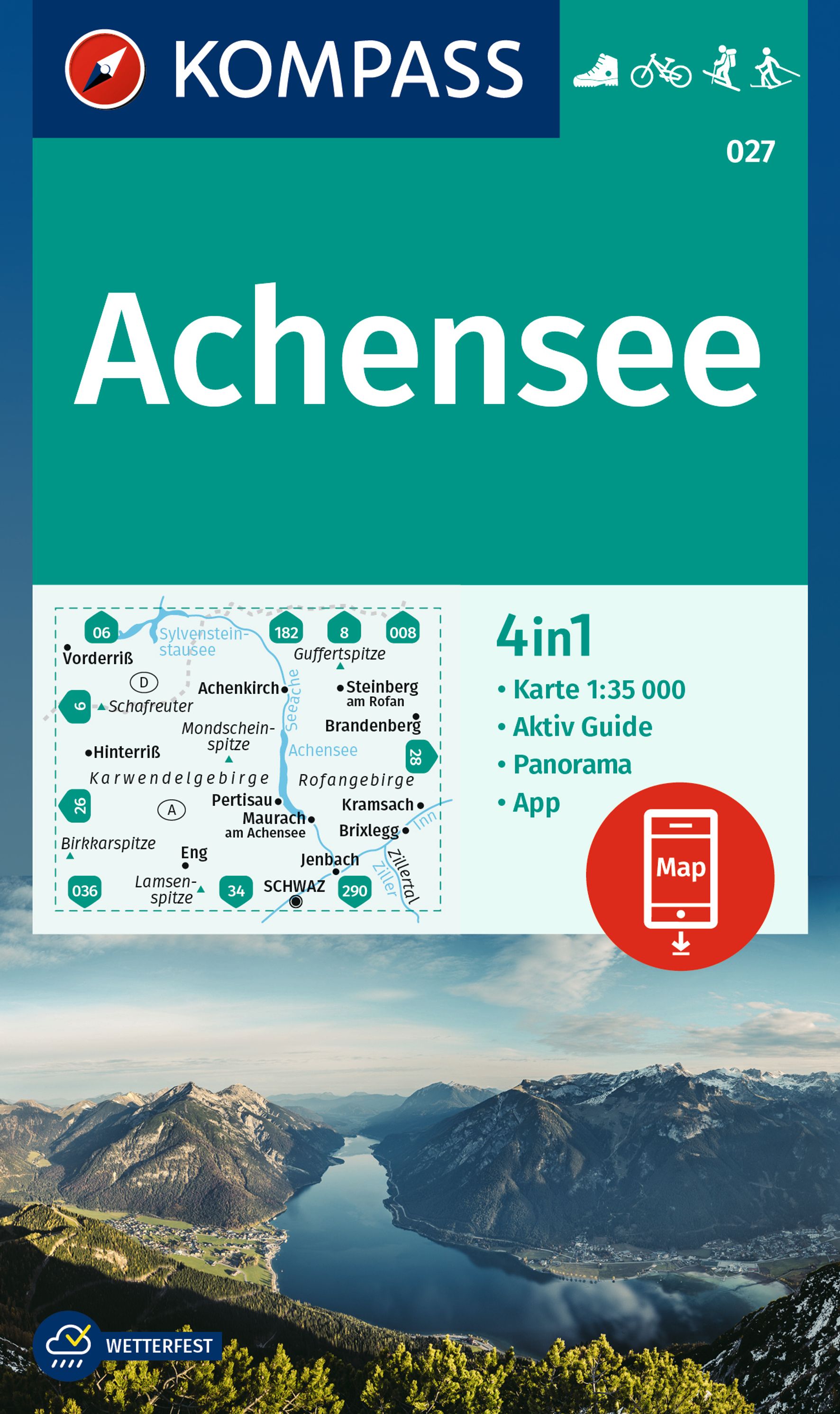 Online bestellen: Wandelkaart 027 Achensee | Kompass