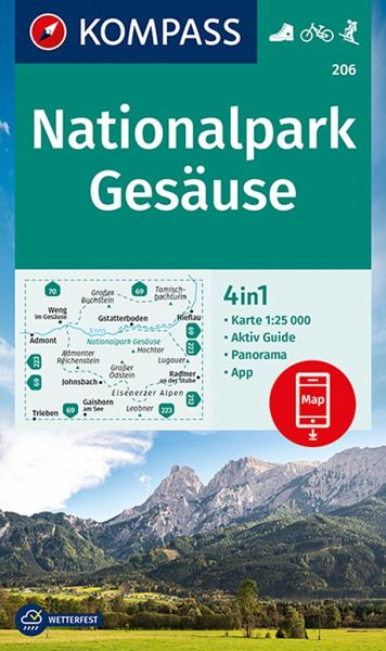 Online bestellen: Wandelkaart 206 Nationalpark Gesäuse | Kompass