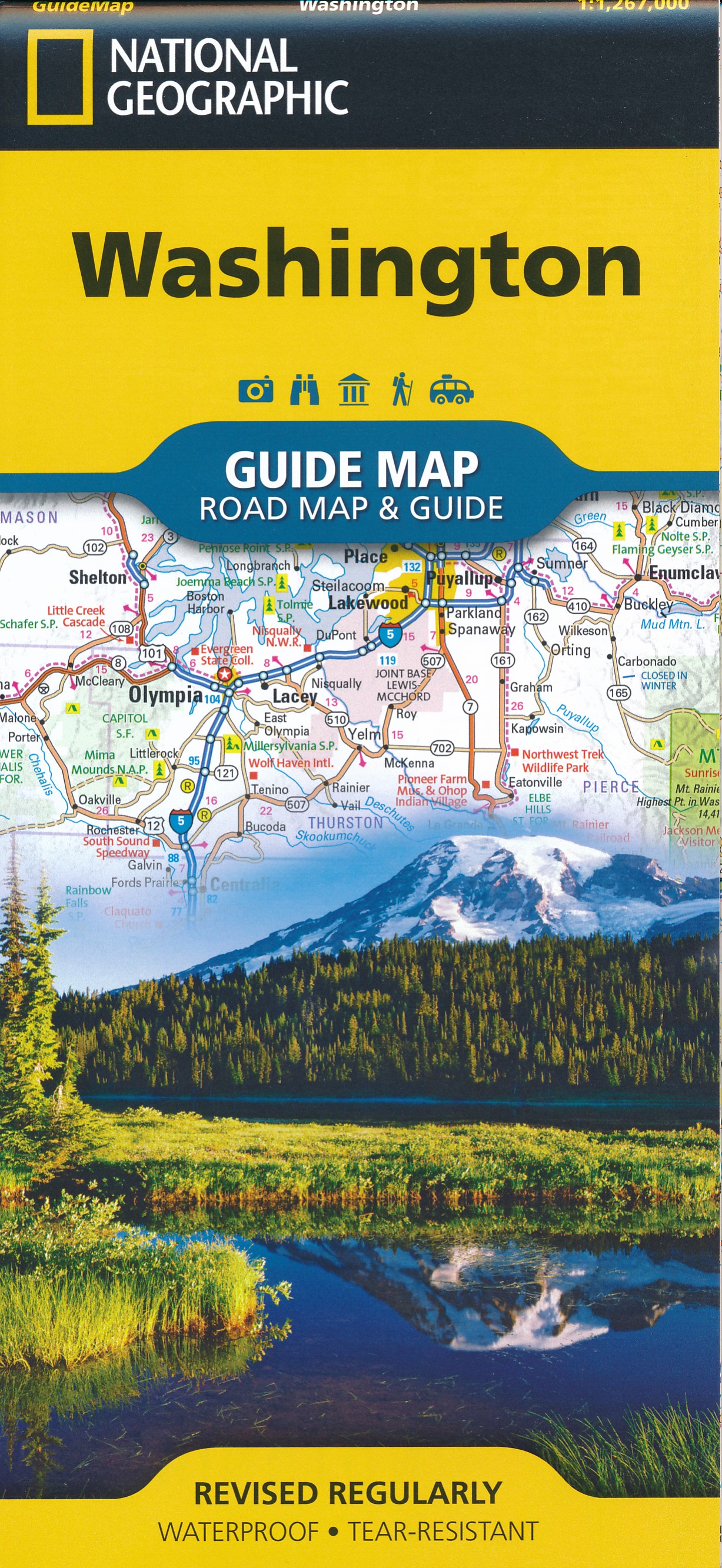 Online bestellen: Wegenkaart - landkaart Guide Map Washington | National Geographic