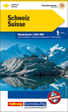 Online bestellen: Wandelkaart Wanderkarte Schweiz - Zwitserland overzichtskaart | Kümmerly & Frey