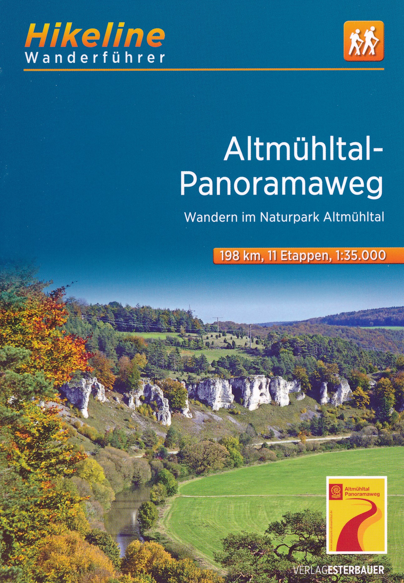 Online bestellen: Wandelgids Hikeline Altmühltal-Panoramaweg | Esterbauer