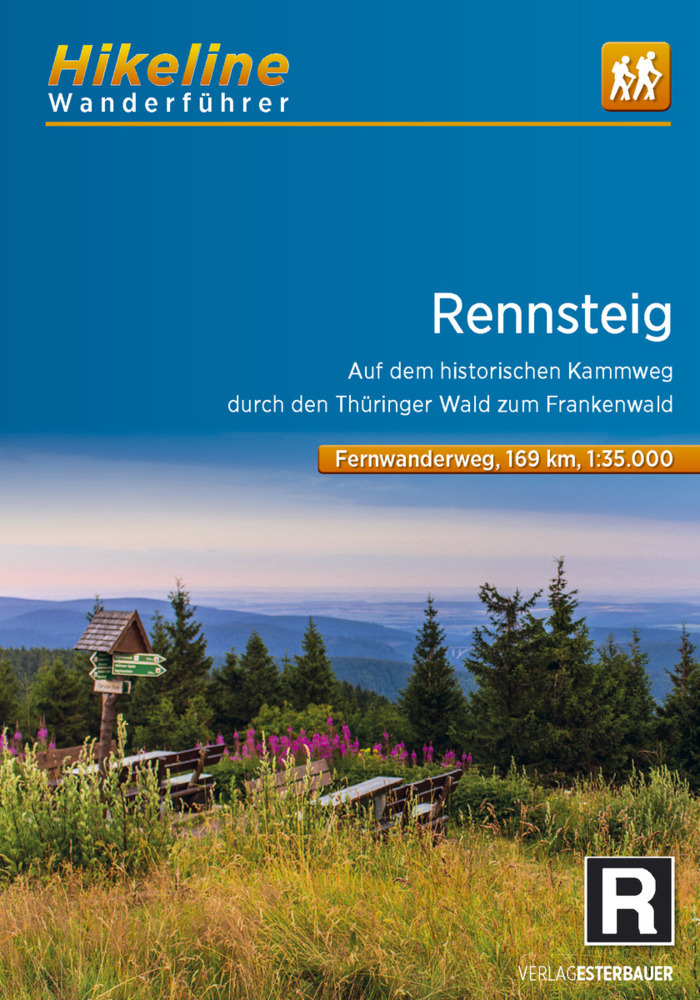 Online bestellen: Wandelgids Hikeline Rennsteig durch den Thüringer Wald zum Frankenwald | Esterbauer