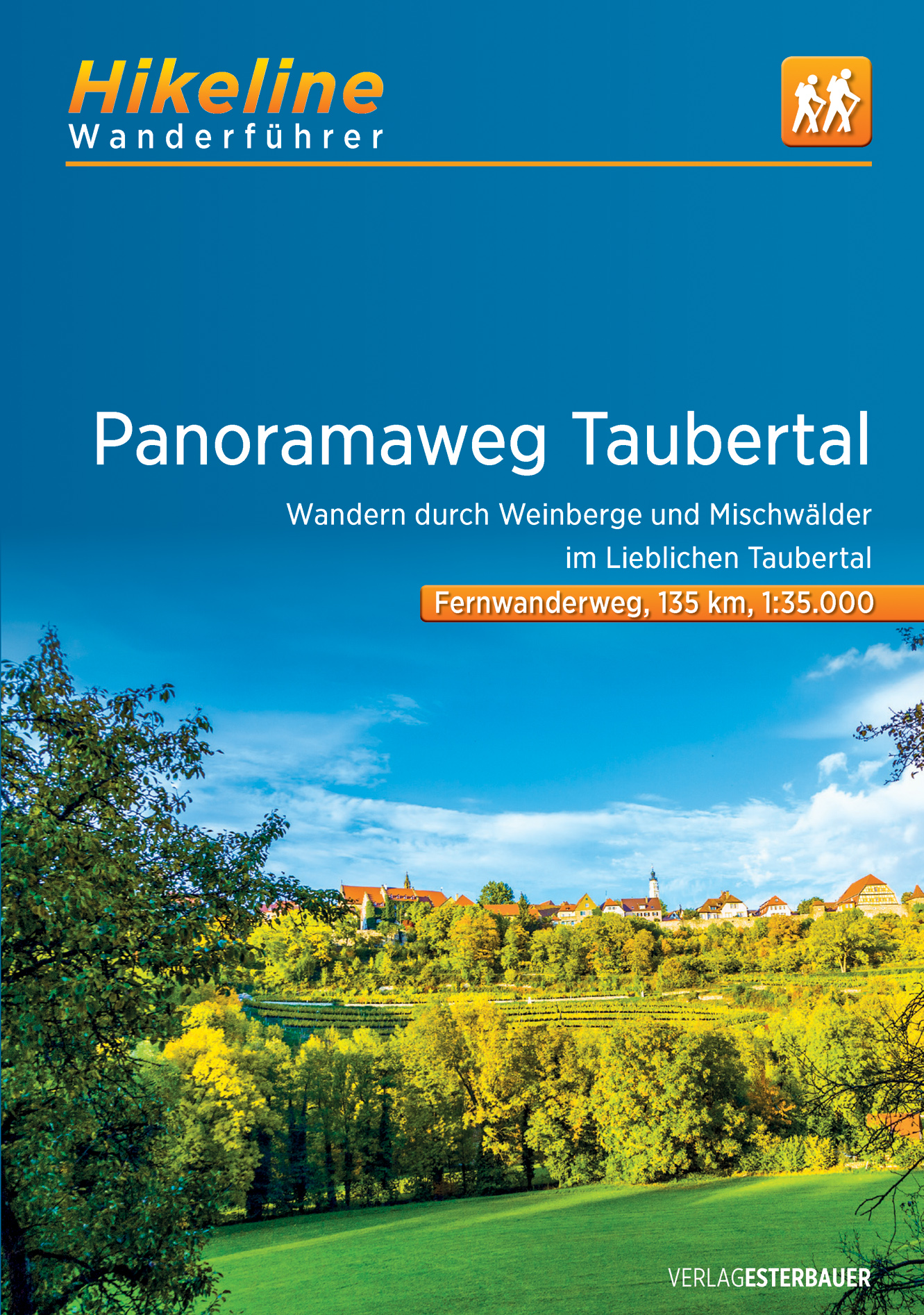 Online bestellen: Wandelgids Hikeline Fernwanderweg Panoramaweg Taubertal | Esterbauer