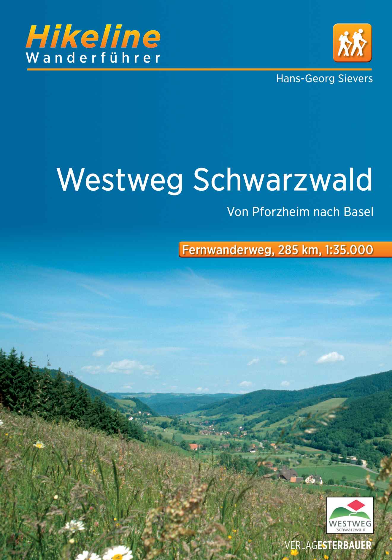Online bestellen: Wandelgids Hikeline Westweg Schwarzwald | Esterbauer