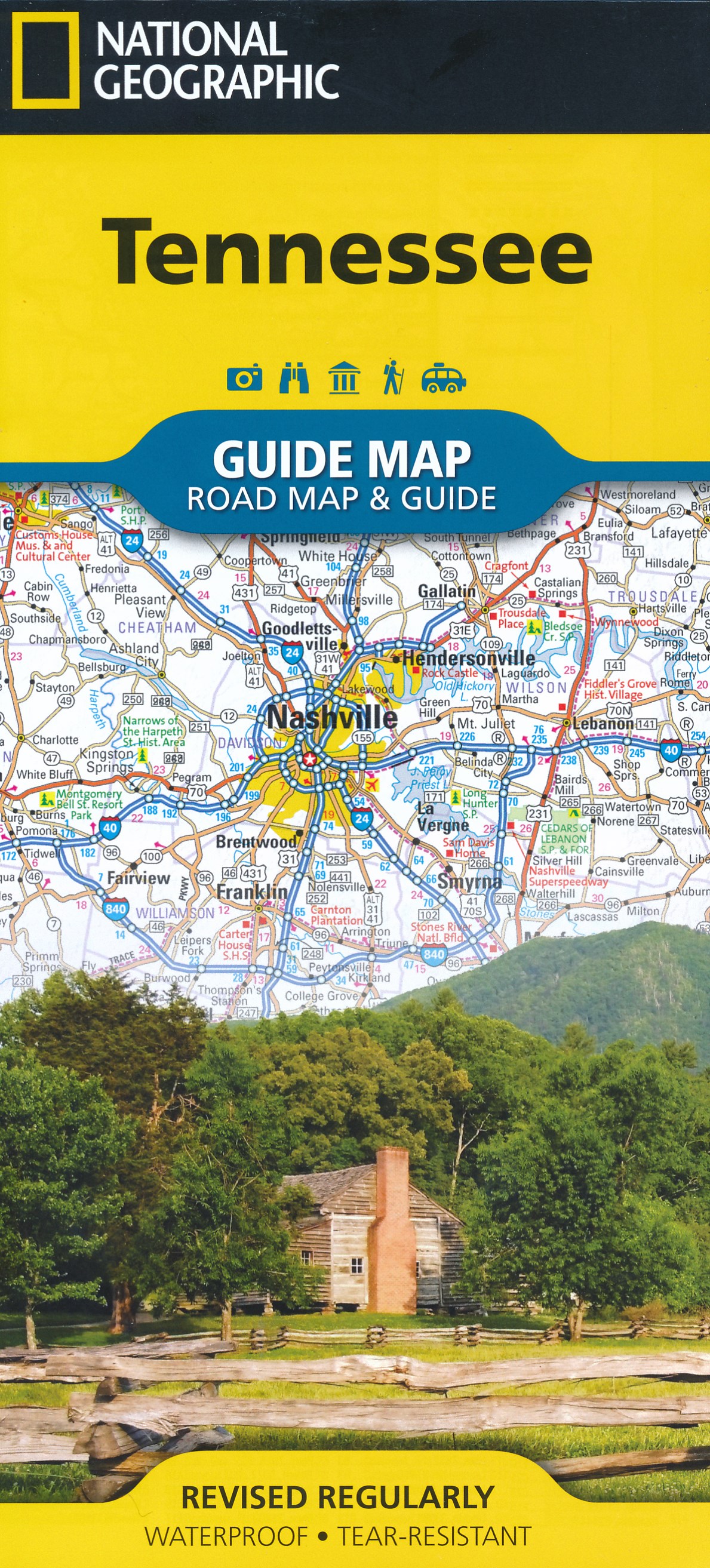 Online bestellen: Wegenkaart - landkaart Guide Map Tennessee | National Geographic