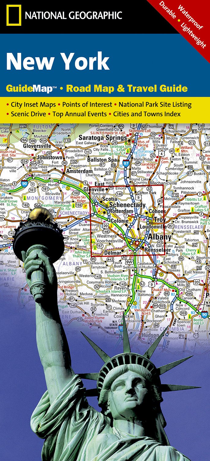 Online bestellen: Wegenkaart - landkaart Guide Map New York | National Geographic