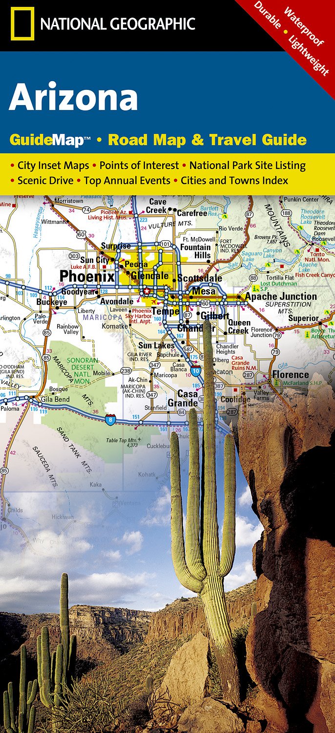Online bestellen: Wegenkaart - landkaart Guide Map Arizona | National Geographic