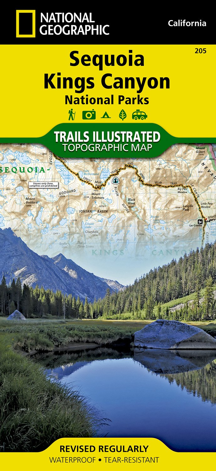Online bestellen: Wandelkaart - Topografische kaart 205 Sequoia - Kings Canyon National Parks | National Geographic