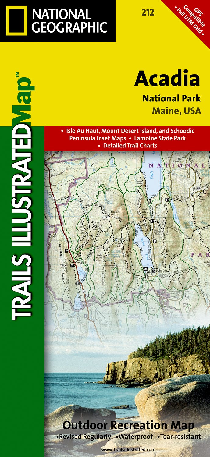 Online bestellen: Wandelkaart - Topografische kaart 212 Acadia National Park | National Geographic