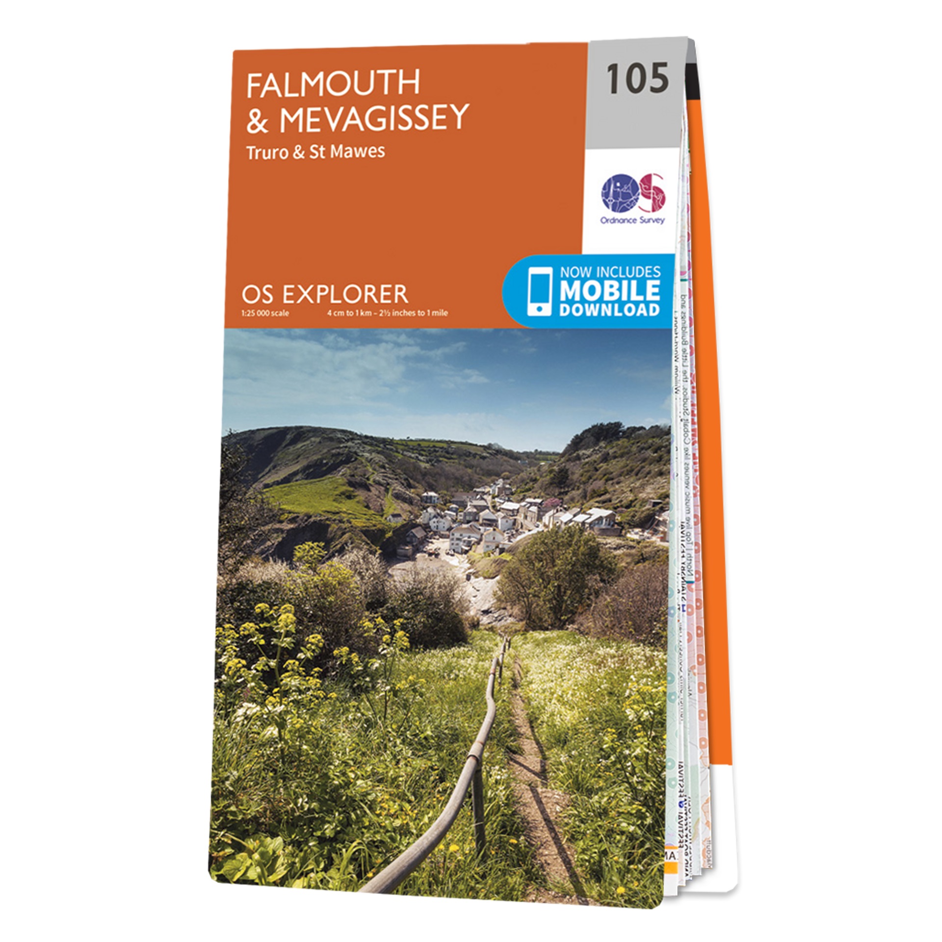 Online bestellen: Wandelkaart - Topografische kaart 105 OS Explorer Map Falmouth & Mevagissey | Ordnance Survey