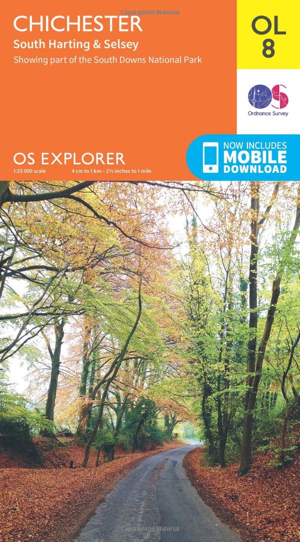 Online bestellen: Wandelkaart - Topografische kaart OL08 OS Explorer Map Chichester, South Harting & Selsey | Ordnance Survey