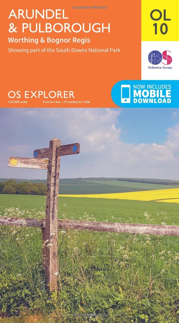 Online bestellen: Wandelkaart - Topografische kaart OL10 OS Explorer Map Arundel - Pulborough - Worthing | Ordnance Survey