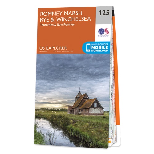 Online bestellen: Wandelkaart - Topografische kaart 125 OS Explorer Map Romney Marsh & Rye & Winchelsea | Ordnance Survey