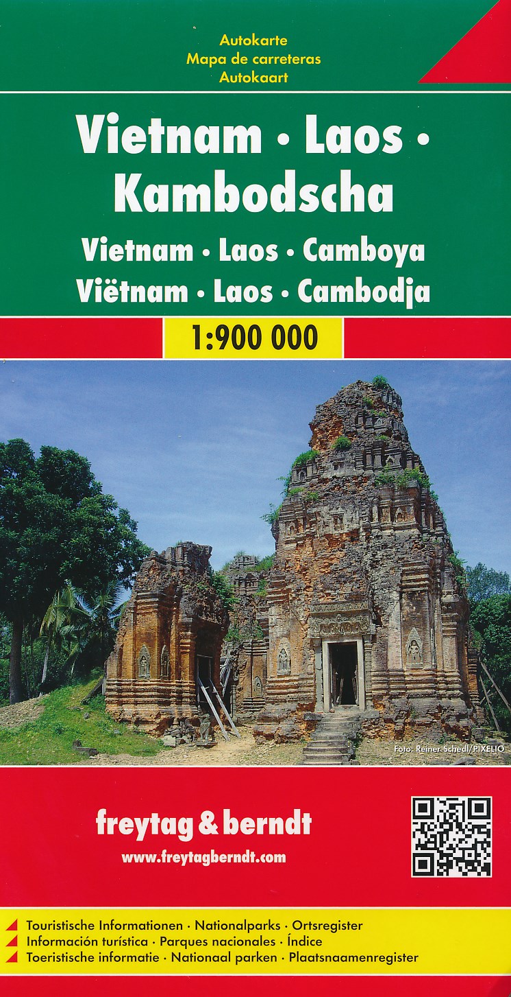 Online bestellen: Wegenkaart - landkaart Vietnam - Laos - Cambodia (Cambodja) | Freytag & Berndt