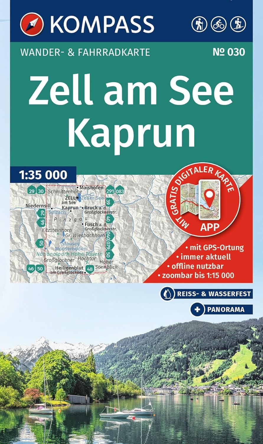 Wandelkaart 030 Zell am See - Kaprun | Kompass