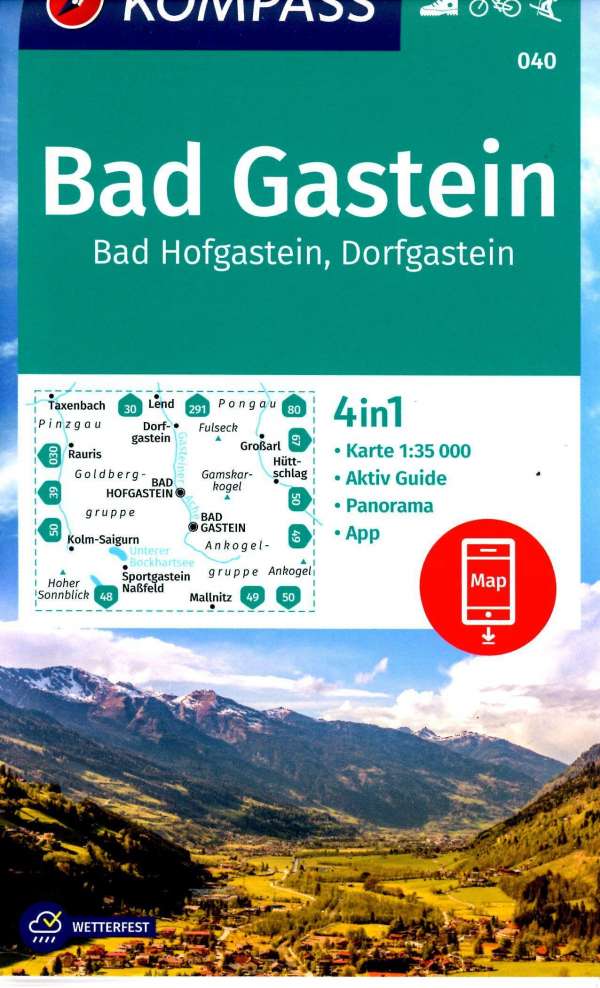 Online bestellen: Wandelkaart 040 Bad Gastein | Kompass