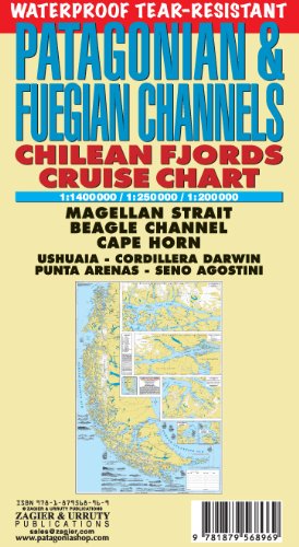 Online bestellen: Wegenkaart - landkaart Patagonian & Fuegian Channels - Chilean Fjords Cruise Chart Beagle Channel - Patagonië | Zagier & Urruty