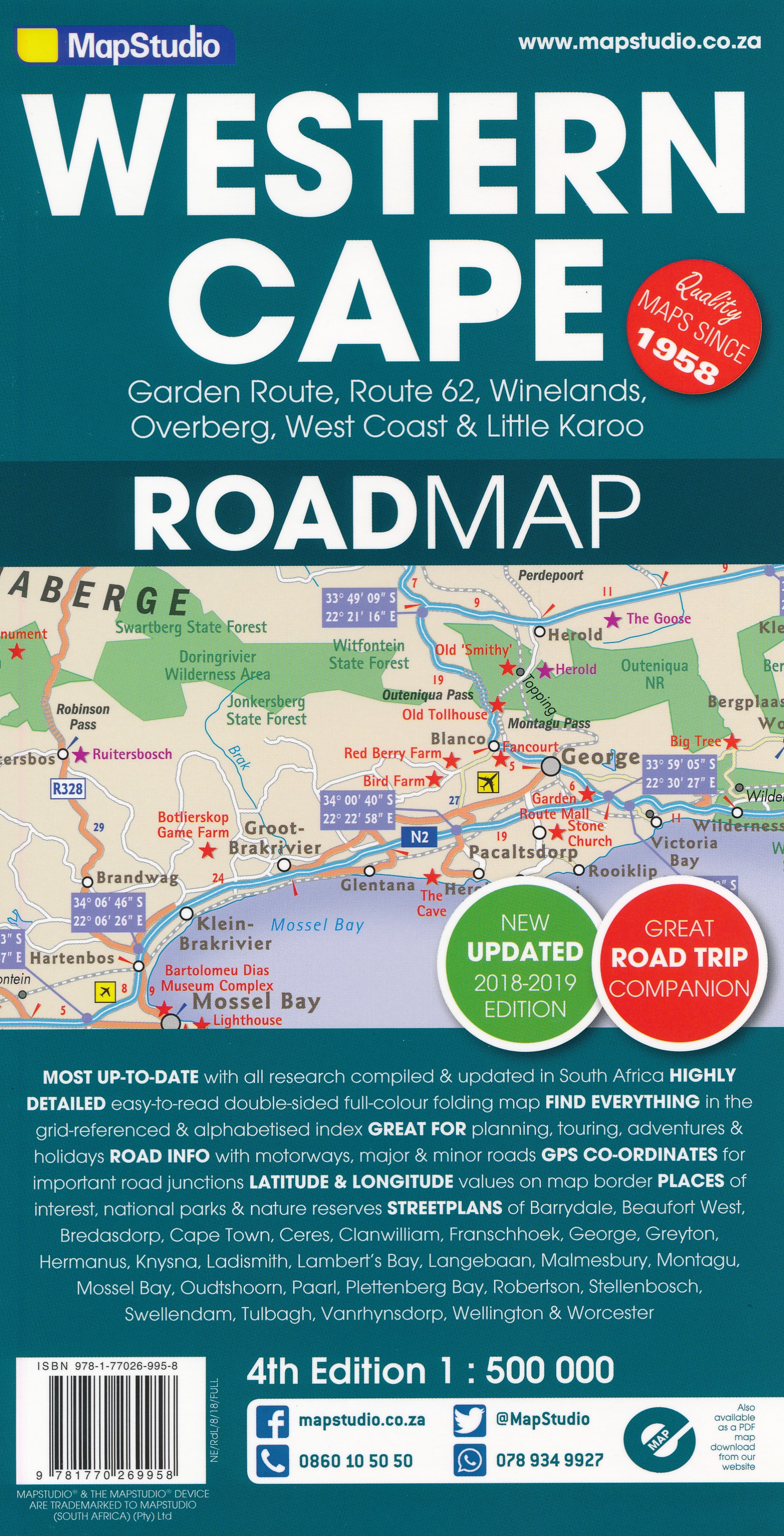 Online bestellen: Wegenkaart - landkaart 10 Western Cape Road Map | MapStudio