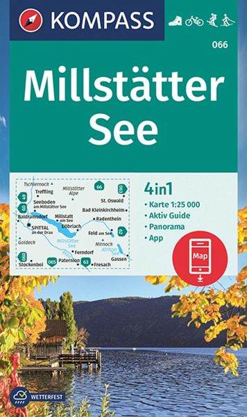 Online bestellen: Wandelkaart 066 Millstätter See | Kompass