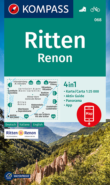 Online bestellen: Wandelkaart 068 Ritten - Renon | Kompass