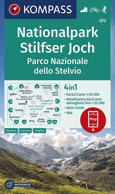 Online bestellen: Wandelkaart 072 Nationalpark Stilfser Joch - Parco Nazionale dello Stelvio | Kompass