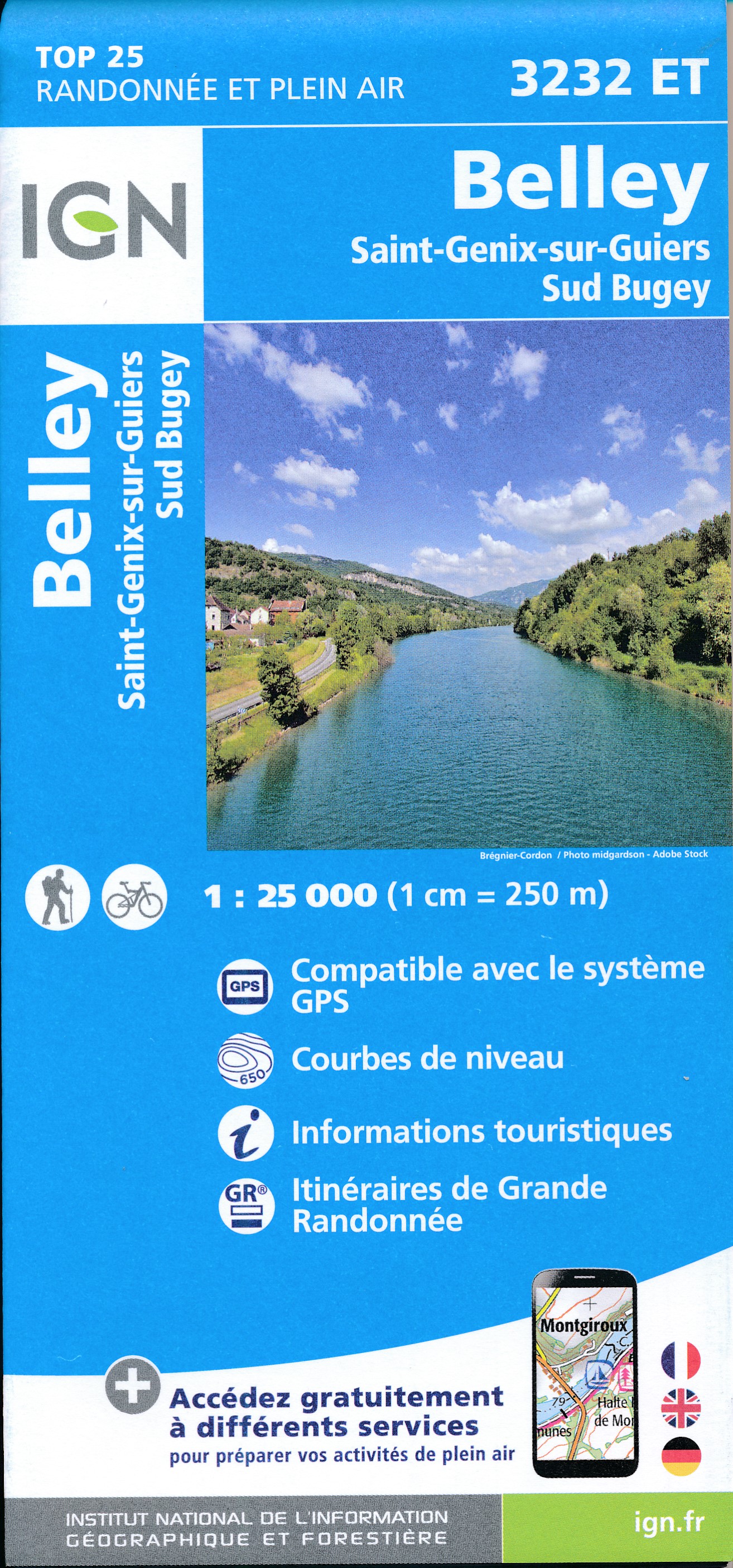 Online bestellen: Wandelkaart - Topografische kaart 3232ET Belley | IGN - Institut Géographique National