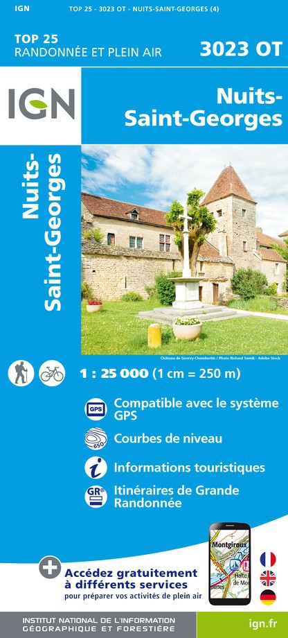 Online bestellen: Wandelkaart - Topografische kaart 3023OT Nuits-St-Georges | IGN - Institut Géographique National