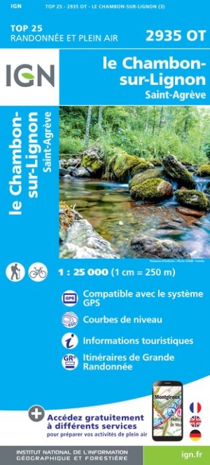 Online bestellen: Wandelkaart - Topografische kaart 2935OT Le Chambon-sur-Lignon - St-Agrève Ardéche | IGN - Institut Géographique National