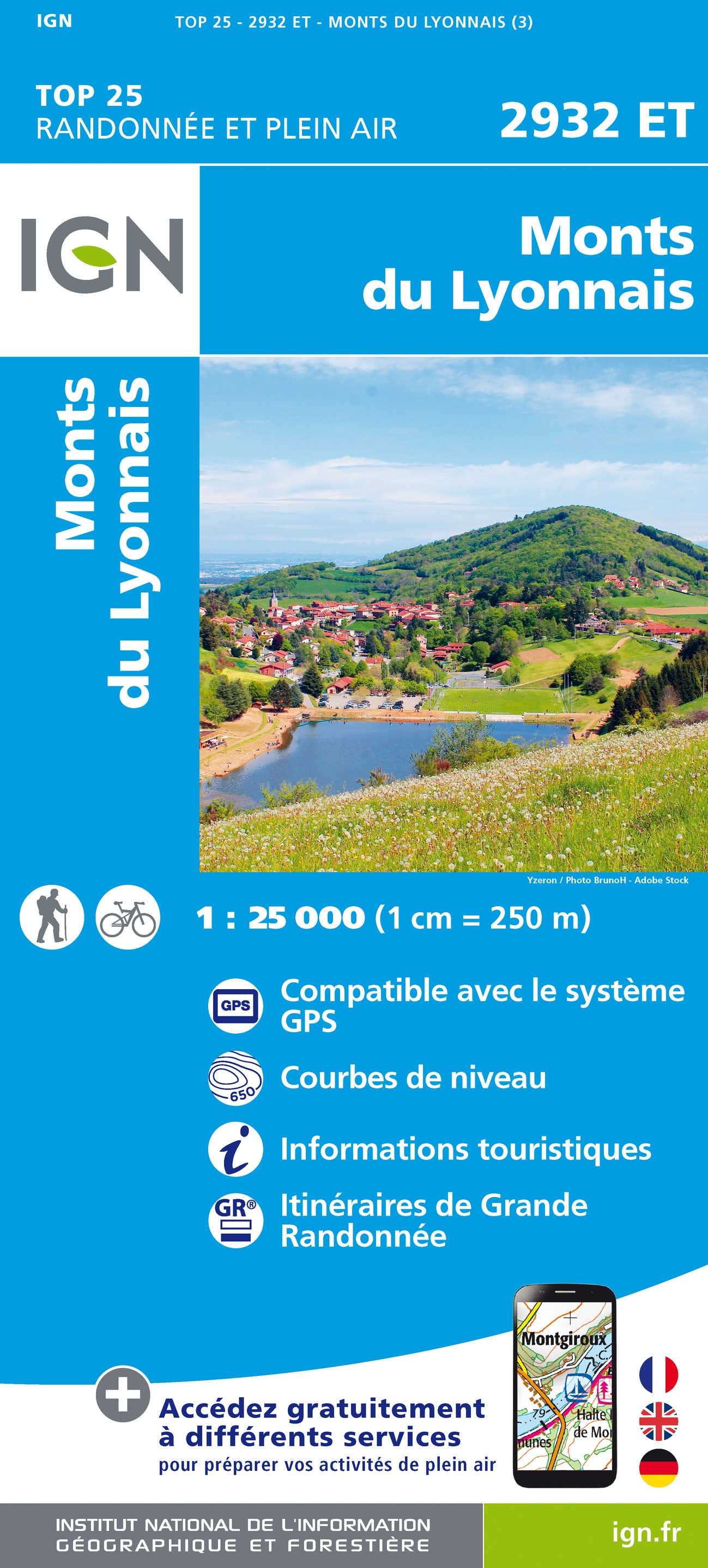 Online bestellen: Wandelkaart - Topografische kaart 2932ET Monts du Lyonnais | IGN - Institut Géographique National