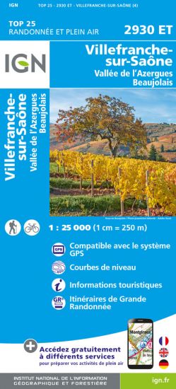 Online bestellen: Wandelkaart - Topografische kaart 2930ET Villefranche-sur-Saône | IGN - Institut Géographique National
