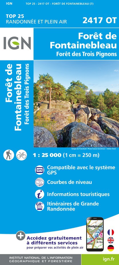 Online bestellen: Wandelkaart - Topografische kaart 2417OT Forêt de Fontainebleau | IGN - Institut Géographique National