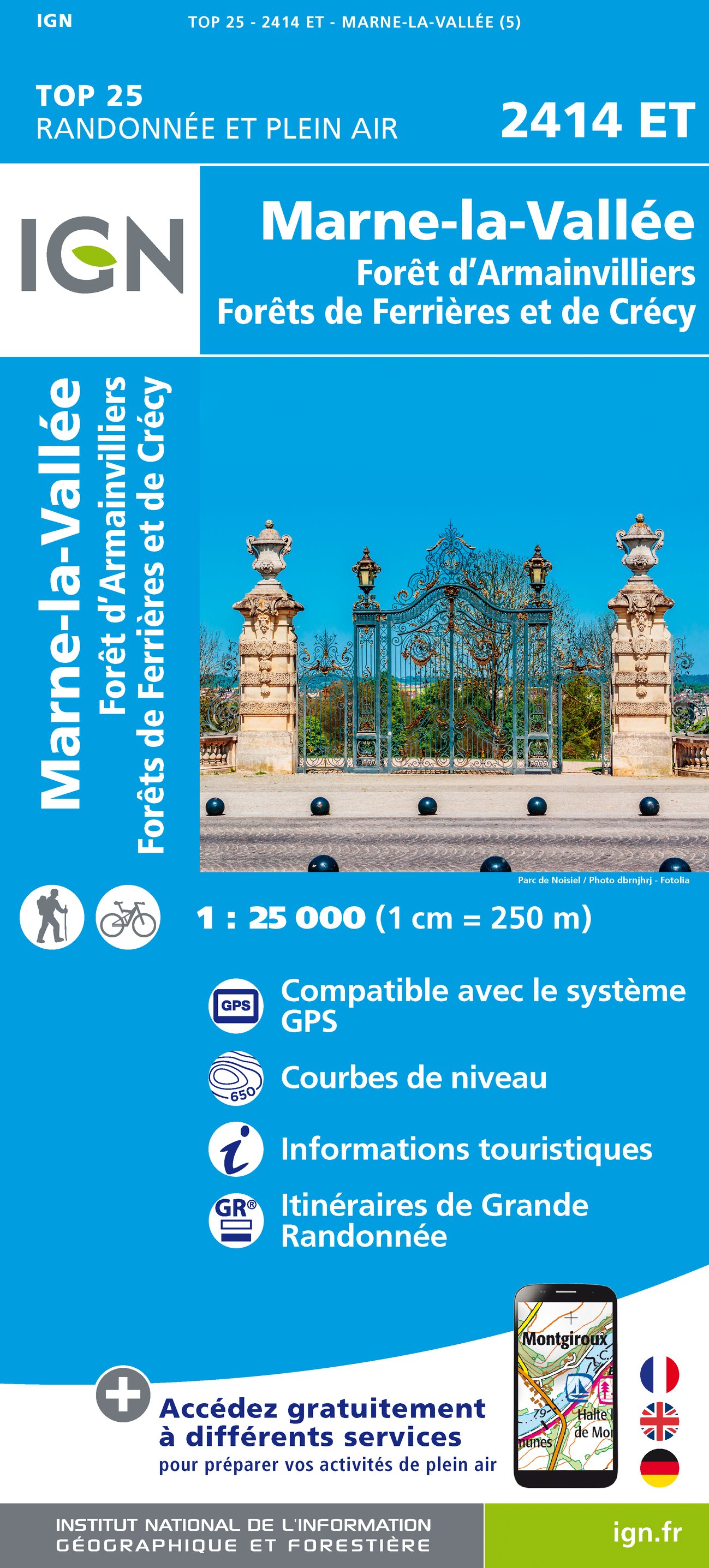 Wandelkaart - Topografische kaart 2414ET Marne-la-Vallée - Forêts: Cré