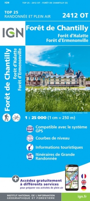 Online bestellen: Wandelkaart - Topografische kaart 2412OT Forêt de Chantilly | IGN - Institut Géographique National
