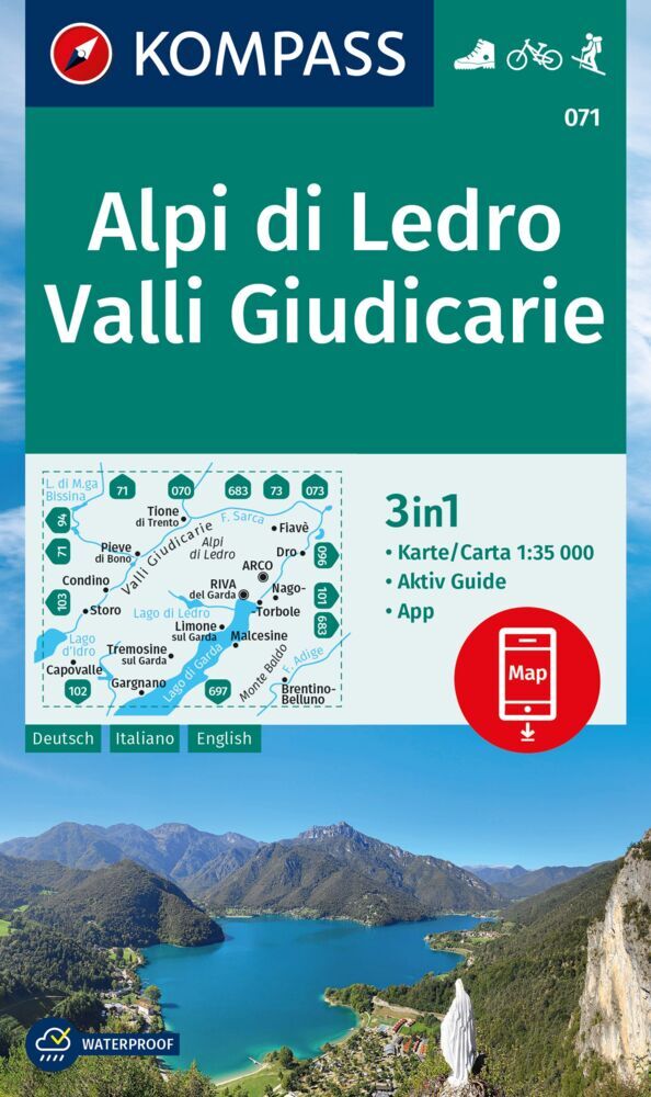 Online bestellen: Wandelkaart 071 Alpi di Ledro - Valli Giudicarie | Kompass