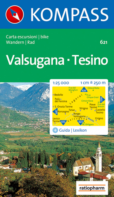 Wandelkaart 621 Valsugana-Tesino | Kompass | 
