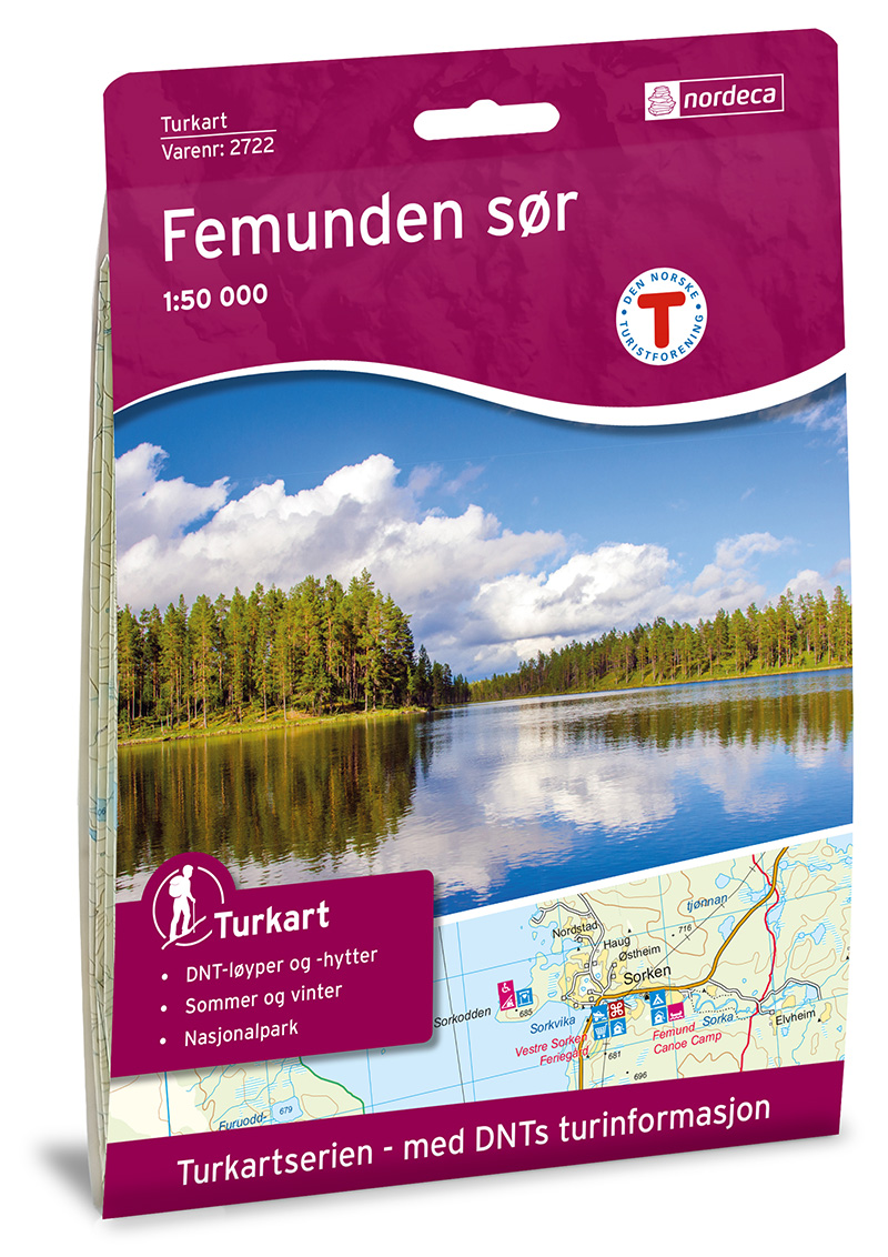 Online bestellen: Wandelkaart 2722 Turkart Femunden Sør - Zuid | Nordeca