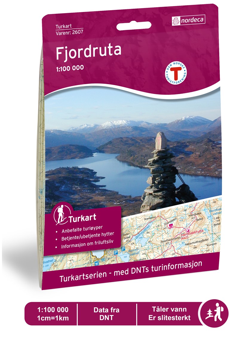 Online bestellen: Wandelkaart 2607 Turkart Fjordruta | Nordeca