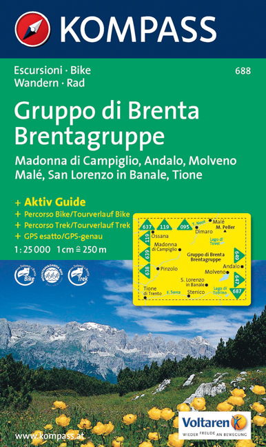 Wandelkaart 688 Gruppo di Brenta-Madonna di Campiglio-Passo del Tonale | Kompass | 