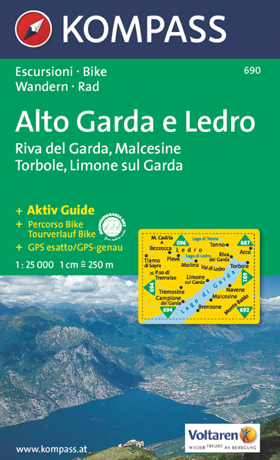 Wandelkaart 690 Alto Garda e Ledro-Riva del Garda-Malcesine | Kompass | 