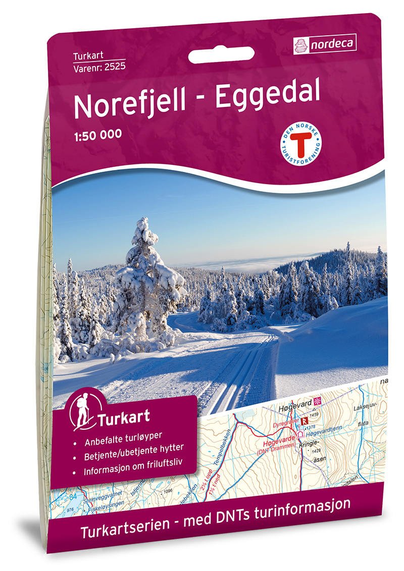 Online bestellen: Wandelkaart 2525 Turkart Norefjell - Eggedal | Nordeca